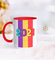 BK Gift Kişiye Özel 2024 Mutlu Yıllar Kırmızı Kupa ve Kar Tanesi Kolye-8 (Model 1)
