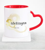 BK Gift Kişiye Özel Mesleki Estetisyen Kırmızı Kalpli Kupa Bardak  1