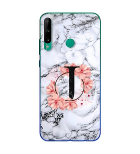 Mermer Çiçekli Harf Tasarım Süper Şeffaf Silikon Telefon Kılıfı Huawei P40 Lite 