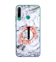 Mermer Çiçekli Harf Tasarım Süper Şeffaf Silikon Telefon Kılıfı Huawei P40 Lite 