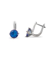 Mistik Topaz Taşlı Oval Tasarım 925 Ayar Gümüş Küpe