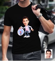 BK Gift Kişiye Özel Bay Elektrik Mühendisi Karikatürlü Siyah T-Shirt