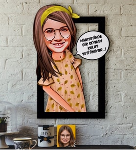 BK Gift Kişiye Özel Kız Çocuk Kolay Yetişmiyor Karikatürlü 3D Ahşap Tablo-2