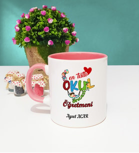 Mesajlı Okul Öncesi Öğretmeni Kupa Bardak Pembe