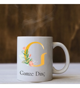 Harf Tasarımlı Kişiye Özel İsimli Kupa (Çok Renkli)