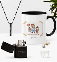 BK Gift Kişiye Özel Dünyanın En İyi Babası Siyah Kupa Benzinli Çakmak Kolye Seti-8 (Model 1)