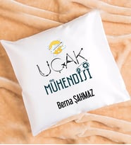 Uçak Mühendisi Tasarımlı Kişiye Özel Hediye Uçak Mühendisi Yastık