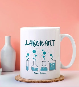 Kişiye Özel Laborant 3 Tasarımlı Beyaz Kupa