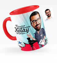 BK Gift Kişiye Özel Bay Yönetmen Karikatürlü Kırmızı Kupa Bardak  1