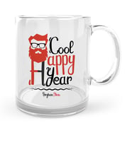BK Gift Kişiye Özel Noel Baba Mutlu Yıllar Cam Kupa Bardak  4