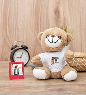 İyi Dostlar Biriktirdim Peluş Ayıcık ve Mini Fotoğraf Çerçevesi