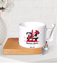 BK Gift Kişiye Özel Öğretmenler Gününüz Kutlu Olsun Ahşap Altlıklı Seramik Fincan-1 (Beyaz)
