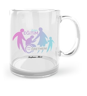 BK Gift Kişiye Özel Özel Eğitim Öğretmeni Cam Kupa Bardak  2