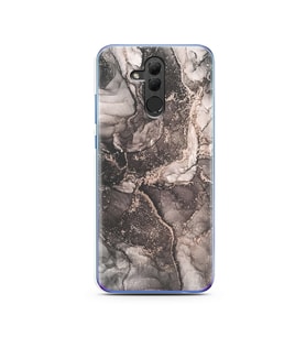Gri Mermer Tasarımlı Süper Şeffaf Silikon Telefon Kılıfı Huawei Honor 20 Lite