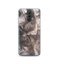Gri Mermer Tasarımlı Süper Şeffaf Silikon Telefon Kılıfı Huawei Honor 20 Lite