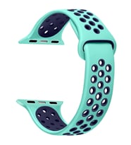 Microsonic Apple Watch Series 5 40mm Rainbow Sport Band Kordon Yeşil Lacivert