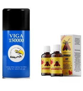 Viga 150000 Geciktirici Sprey + 2 KUTU SPANİSH FLY BAYAN UYARICI(İSTEK ARTTIRICI) DAMLA