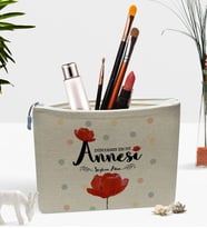 BK Gift Kişiye Özel Dünyanın En İyi Annesi Keten Makyaj Çantası - 10 (Bej)