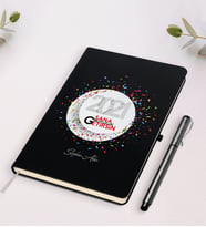 BK Gift Kişiye Özel 2024 Sana Mutluluk Getirsin Temalı Siyah Defter Kalem Seti