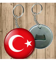 Türk Bayrağı Model - Açacaklı Anahtarlık