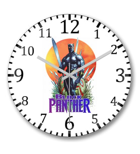 Pantera Negra Rei de Wakanda Duvar Saati Bombeli Gercek Cam
