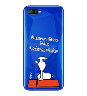 Snoopy Tasarımlı Süper Şeffaf Silikon Telefon Kılıfı Oppo Realmi C2