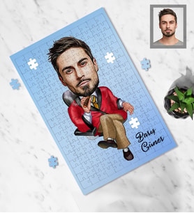 Kişiye Özel İş Adamı Karikatürlü A3 240 Parça Puzzle Bay-5