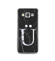 Samsung A3 (2015) Siyah Mermer Harf Tasarımlı Telefon Kılıfı Ü-Harfi 