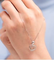 Mode Silver Kalbim senin taşlı gümüş kolye