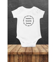 Mama's Favorite Human Baskılı Bebek Body Zıbın