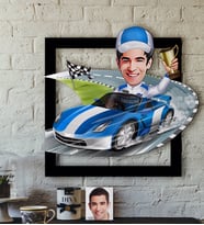 BK Gift Kişiye Özel Bay Rallici Karikatürlü 3D Ahşap Tablo-1