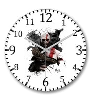 Kratos God of War Duvar Saati Bombeli Gercek Cam