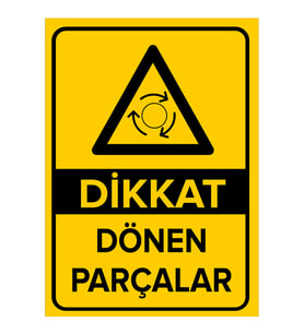 MIGNATIS - Dikkat Dönen Parçalar Levhası - Sac Malzeme 50x70cm