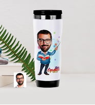 BK Gift Kişiye Özel Bay Öğretmen Karikatürlü Çelik Termos Bardak - 3