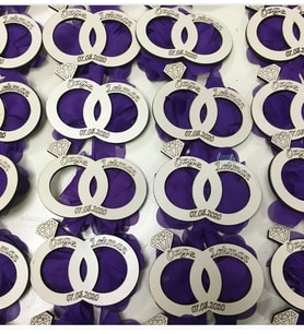 Kişiye Özel Ahşap Magnet Hatıra 50 Adet (Bej)