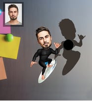 Kişiye Özel Sporcu Karikatürlü Ahşap Magnet Bay-10