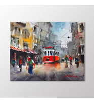 Arty Tablo Suluboya Tramvay Tablo (Karışık)