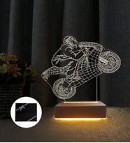 Motorcu Tasarım 3d Led Lamba Motorcu Hediyesi Gece Lambası