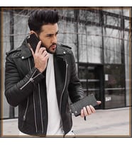 2020 Season Erkek Slim Fit Kesim Motosiklet Deri Mont Jacket Mo63