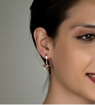 Gümüş Zirkon Taşlı Yıldız Tasarım Küpe (Rose)