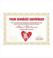 14 Şubat Sevgililer Günü Yılın Sevgilisi Sertifikası