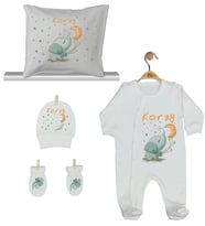 Pia Baby Gl 1925-04 İsme Özel Yastık Tulum Set