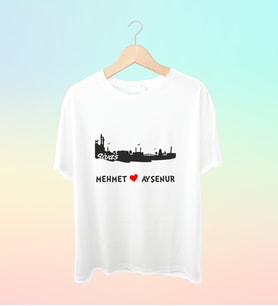 Şehrinize Özel İsim Baskılı Siluet Tshirt