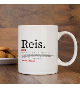 Lügatçe Reis İsme Özel Kupa (Beyaz)