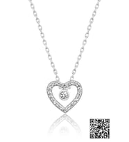 Papatya Silver Swarovski® Tektaşlı Kalp Kolye Rodyum Kaplama 925 Ayar Gümüş