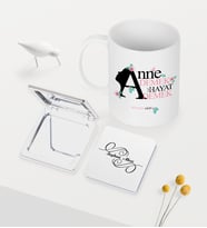 BK Gift Kişiye Özel Anne Demek Hayat Demek Beyaz Kupa Ayna Seti (Model 1)