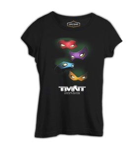 Teenage Mutant Ninja Turtles Siyah Kadın Tshirt