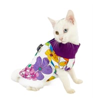 Flower Power Su itici Yağmurluk Kedi Yağmurluğu  (Mor)