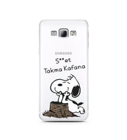 Snoopy Tasarımlı Süper Şeffaf Silikon Telefon Kılıfı Samsung A8 (2015)  