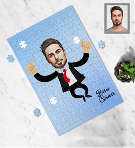 Kişiye Özel İş Adamı Tasarımlı Karikatür A4 99 Parça Puzzle Bay-1